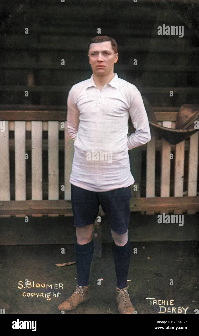 Steve Bloomer (1874-1938), English footballer and manager. He played for Derby County, Middlesbrough and England during the 1890s and 1900s, and was famous for his prolific scoring of goals. He remains a legend at Derby County, the Club anthem is entitled 'Steve Bloomer's Watching', and a portrait bust of him was unveiled at the Pride Park ground in 2009. Stock Photo