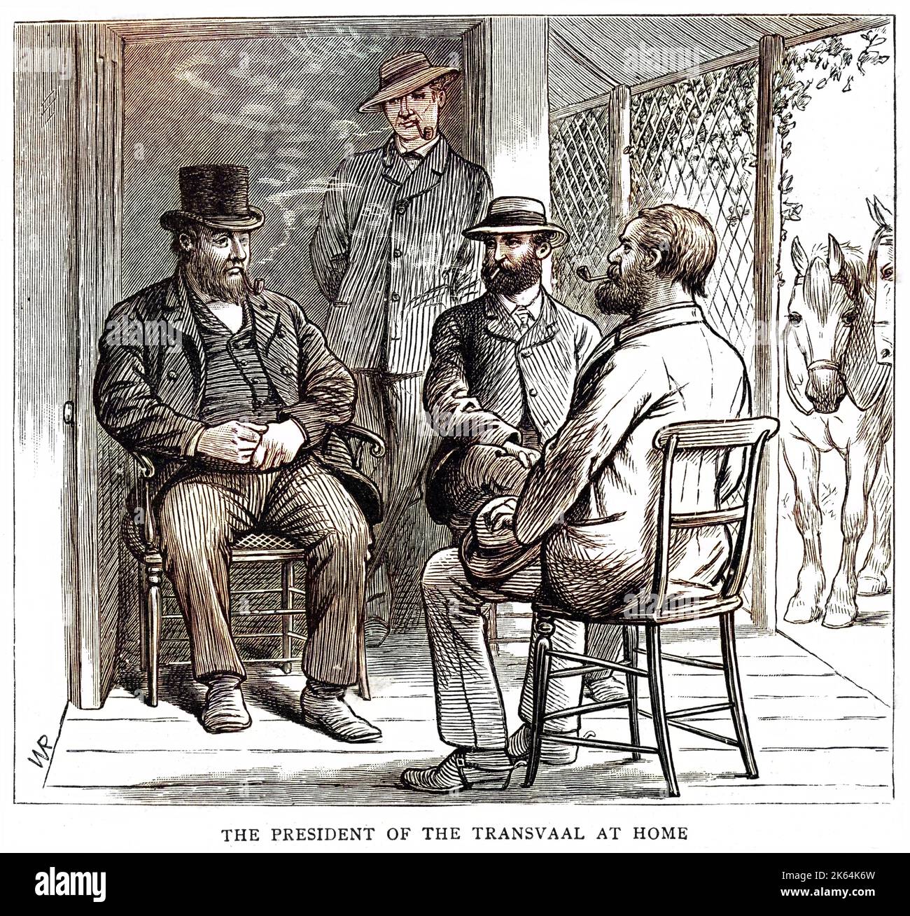 PAUL KRUGER South African statesman, at home with friends Stock Photo