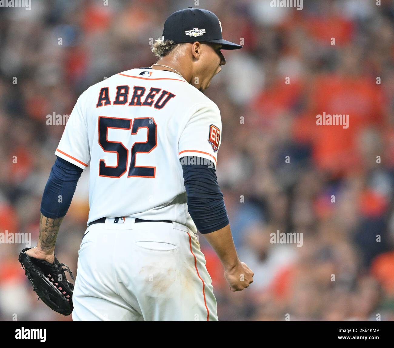 Houston Astros relief pitcher Bryan Abreu (52) during the eighth inning of  the MLB game between the Oakland Athletics and the Houston Astros on Wednes  Stock Photo - Alamy