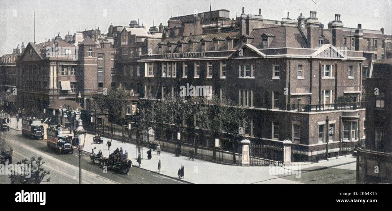 The London Hospital, Whitechapel Road     Date: 1920s Stock Photo