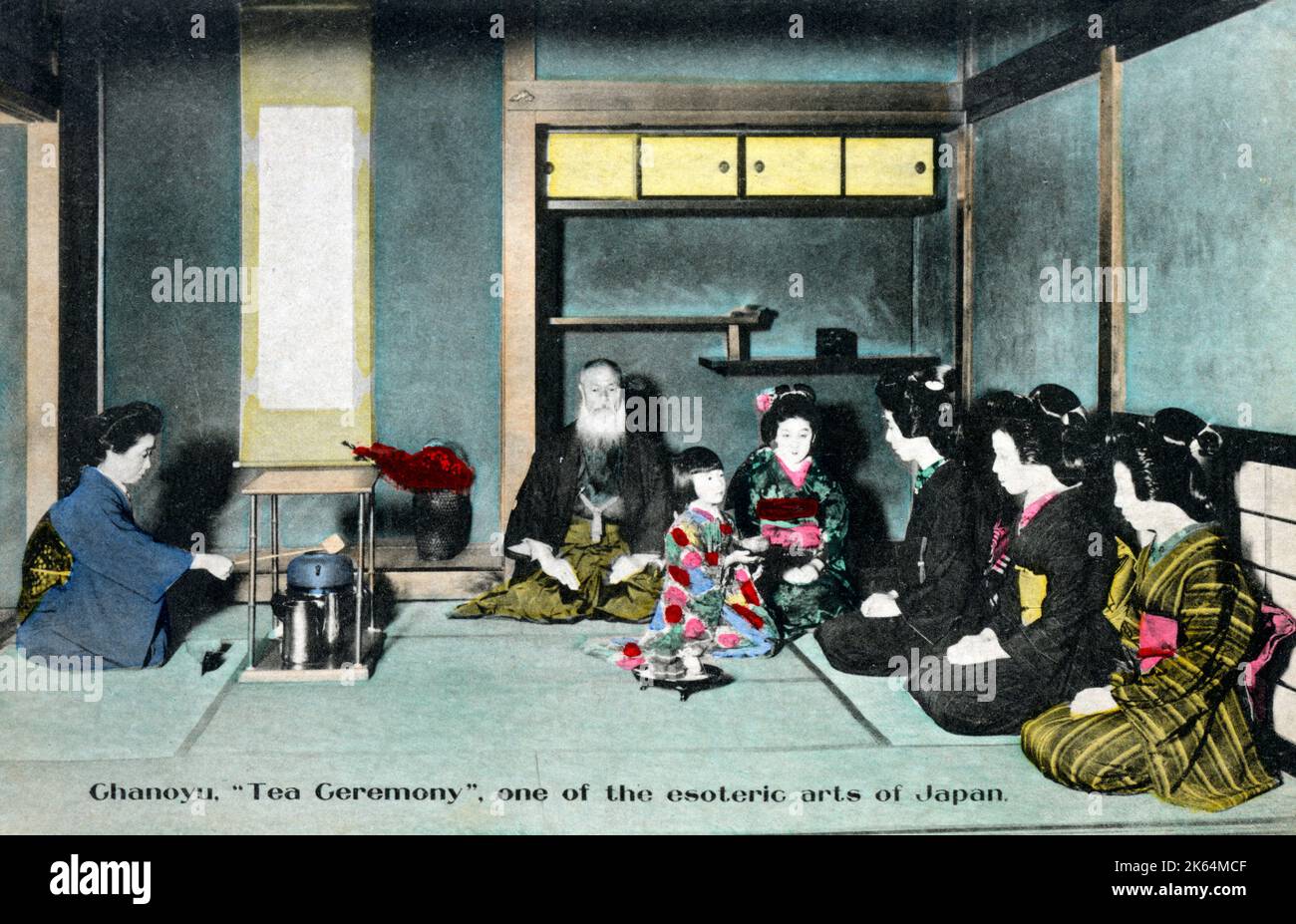The Traditional Japanese tea ceremony (Chanoyu). Date circa 1920s