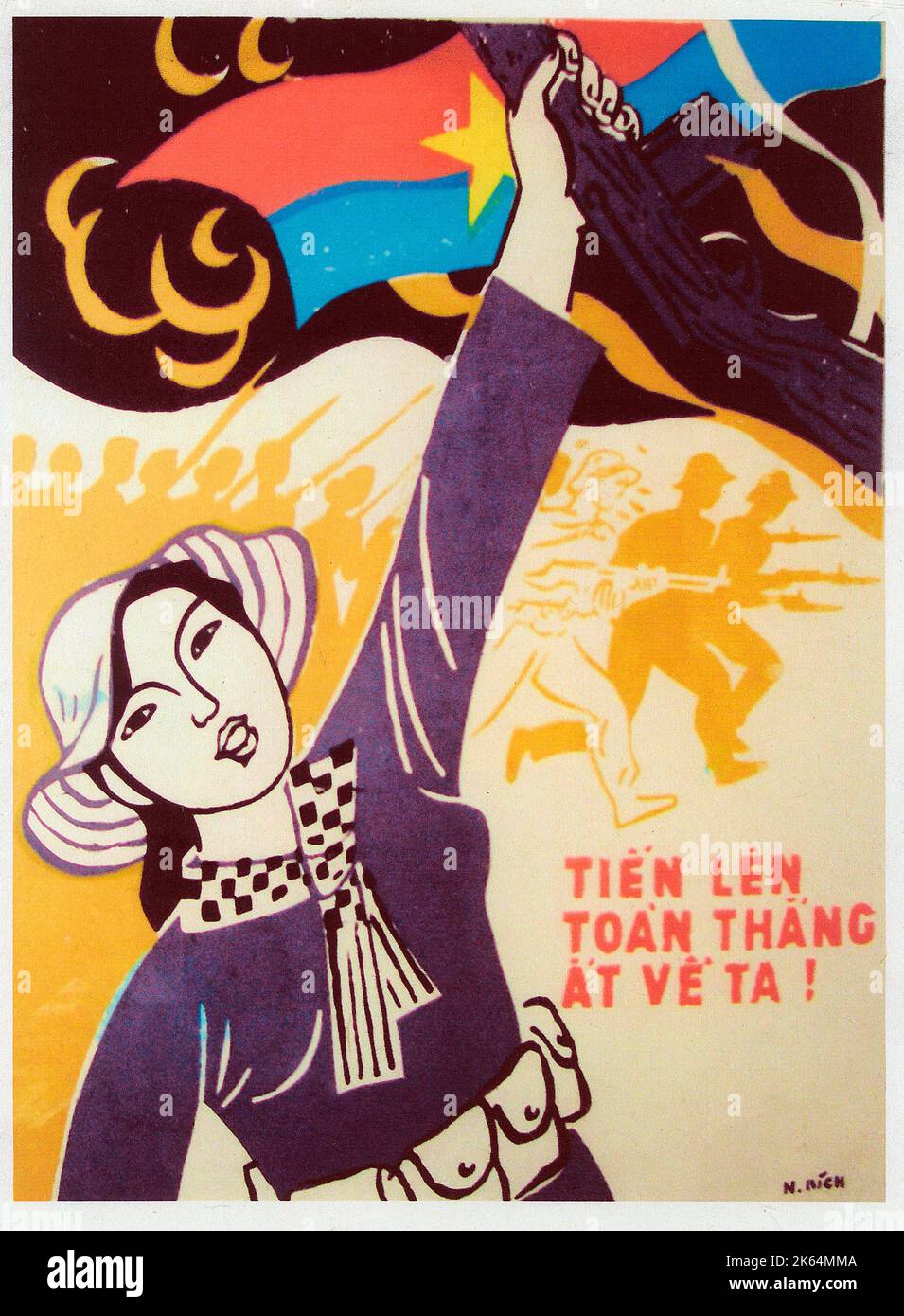 Vietnamese Patriotic Poster 'Advance to Victory!' Stock Photo Alamy