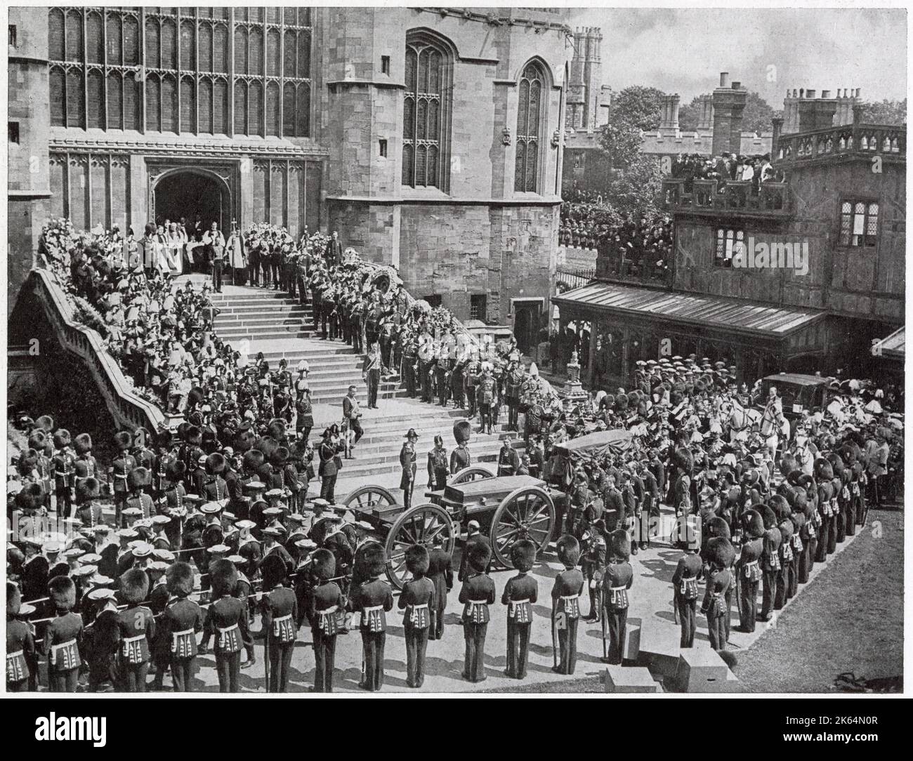 Funeral of King Edward VII, 20 May 1910. The arrival of the cortege at