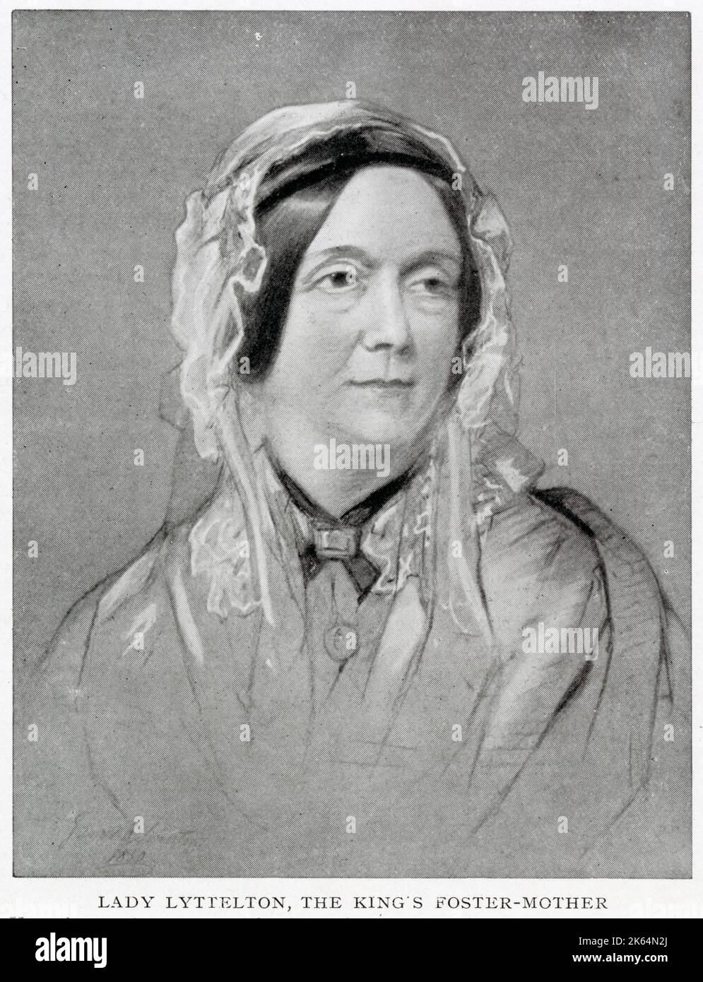 Sarah, Baroness Lytellton, (1787 - 1870), lady-in-waiting to Queen Victoria and much-loved governess to the Queen's children, including the future King Edward VII, who affectionately called her 'Laddle'. Born Sarah Spencer at Althorp, Northamptonshire, she was the daughter of George Spencer, 2nd Earl Spencer. She left Queen Victoria's service in 1850 following the death in childbirth of her daughter in order to care for her orphaned grandchildren. Stock Photo