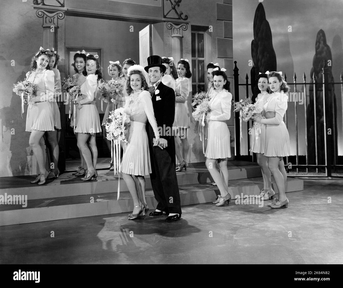 Carol Bruce, Johnny Downs, on-set of the Film, "Behind the Eight Ball ...