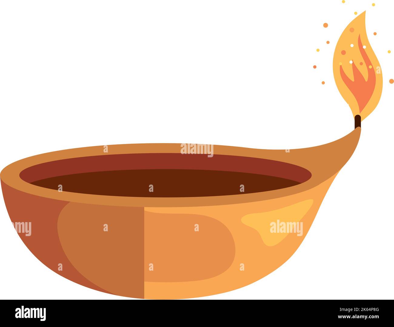 diwali wooden lamp Stock Vector