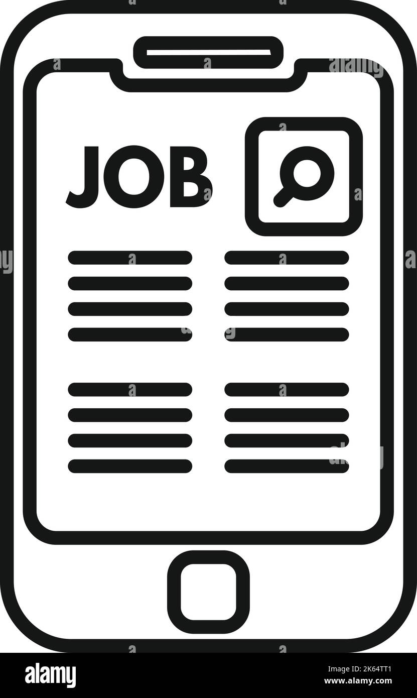 Online job icon outline vector. Computer interview. Search employment ...