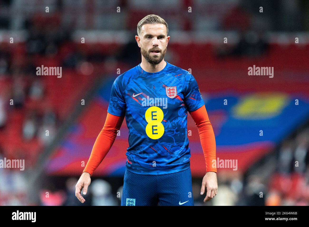 Jordan Henderson of England warms up before the UEFA Nations League match between England and Germany at Wembley Stadium, London on Monday 26th September 2022. (Credit: Pat Scaasi | MI News) Credit: MI News & Sport /Alamy Live News Stock Photo