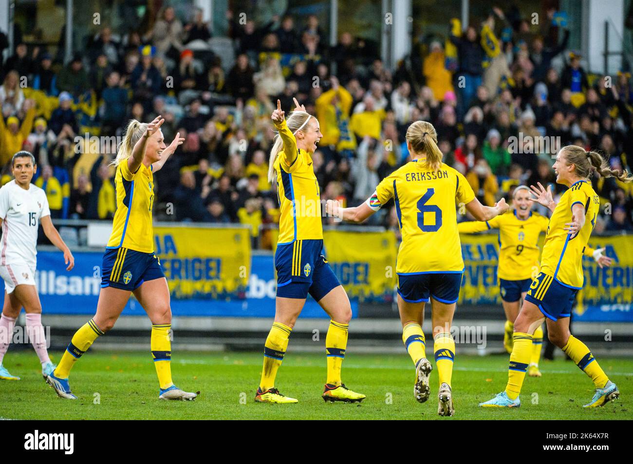 Gothenburg, Sweden. 11th Oct, 2022. Amanda Ilestedt of Sweden celebrate