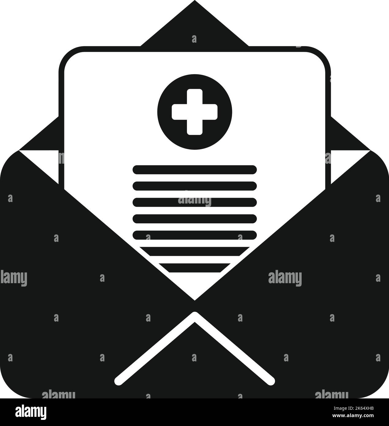 Info medical mail icon simple vector. Online patient. Medicine clinic ...