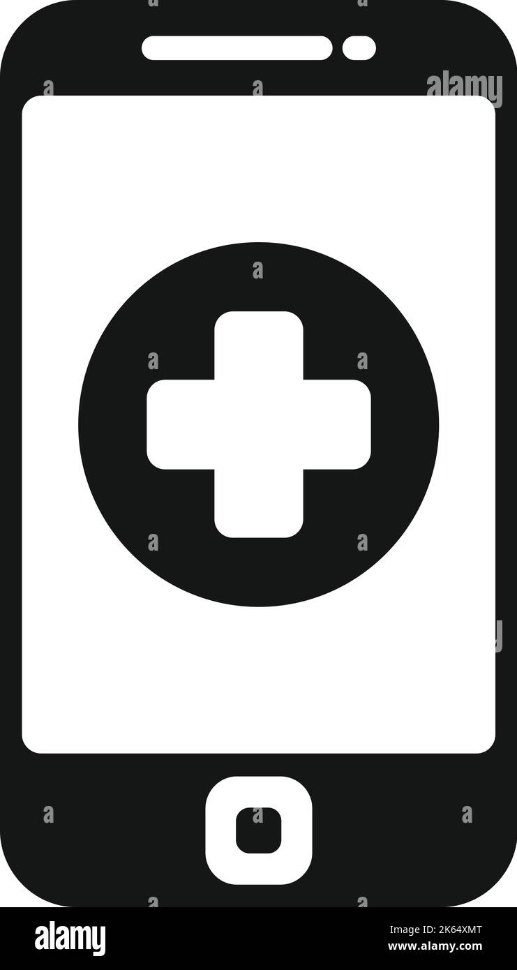 Medical online help icon simple vector. Care clinic. Call video Stock Vector