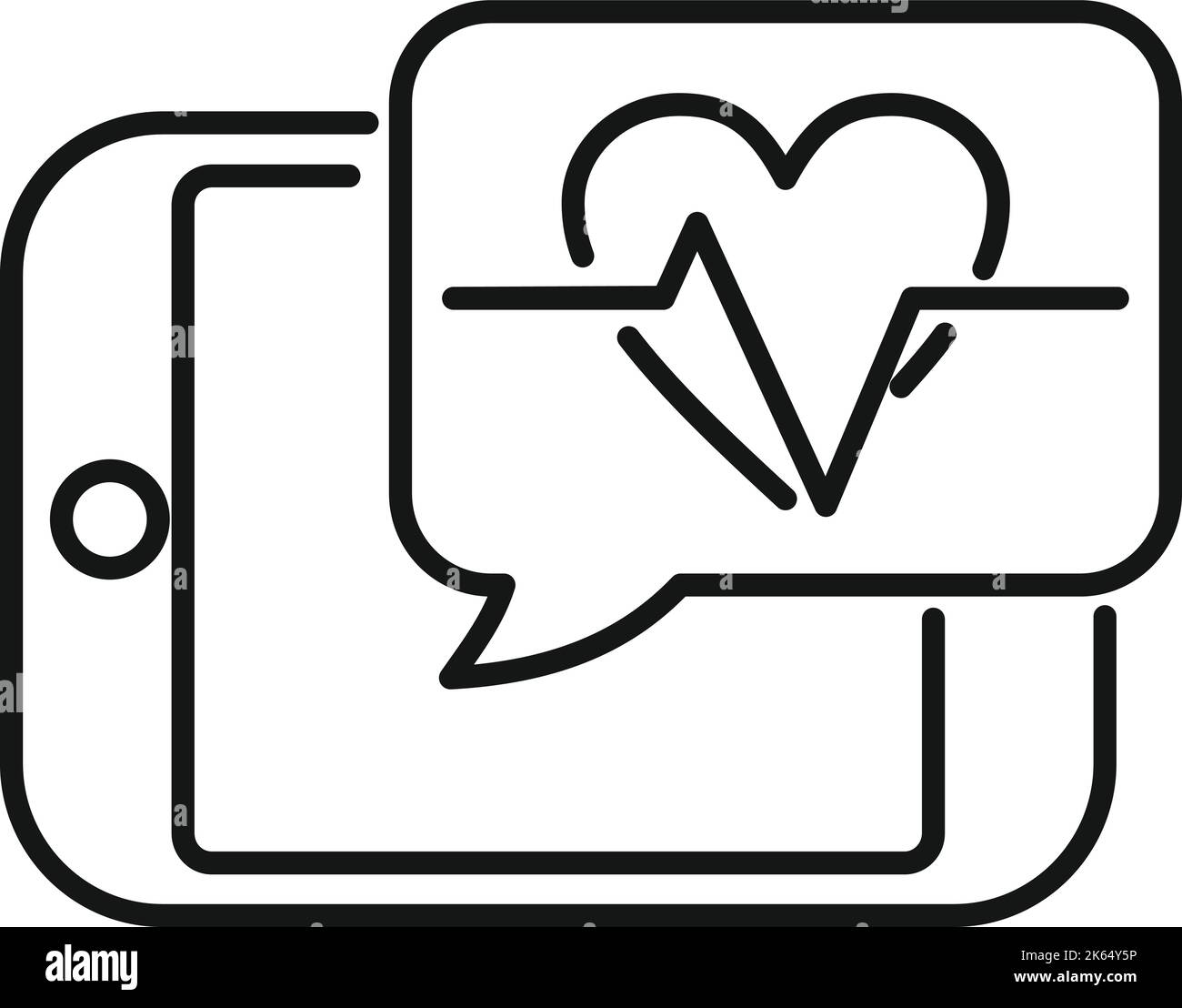 Online heart rate icon outline vector. Doctor patient. Clinic medicine ...