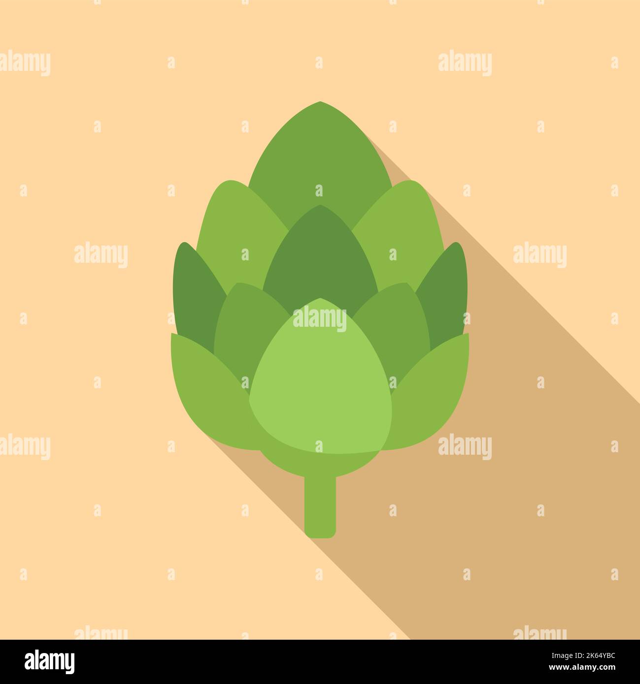Agriculture artichoke icon flat vector. Food plant. Salad leaf Stock Vector