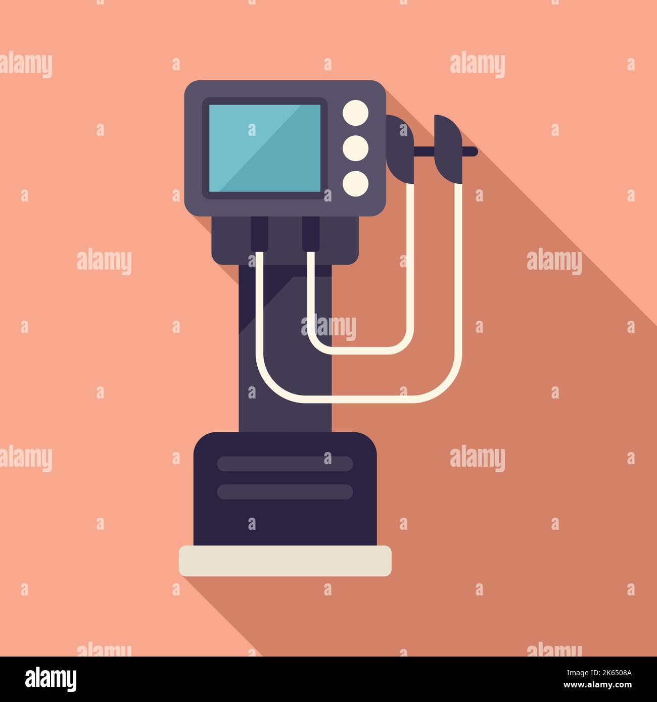 Intensive ventilator machine icon flat vector. Medical hospital. Patient equipment Stock Vector