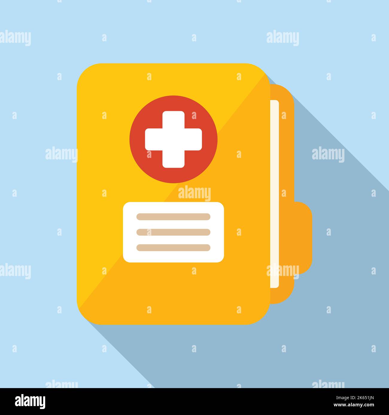 Medical folder icon flat vector. Family doctor. Hospital patient Stock