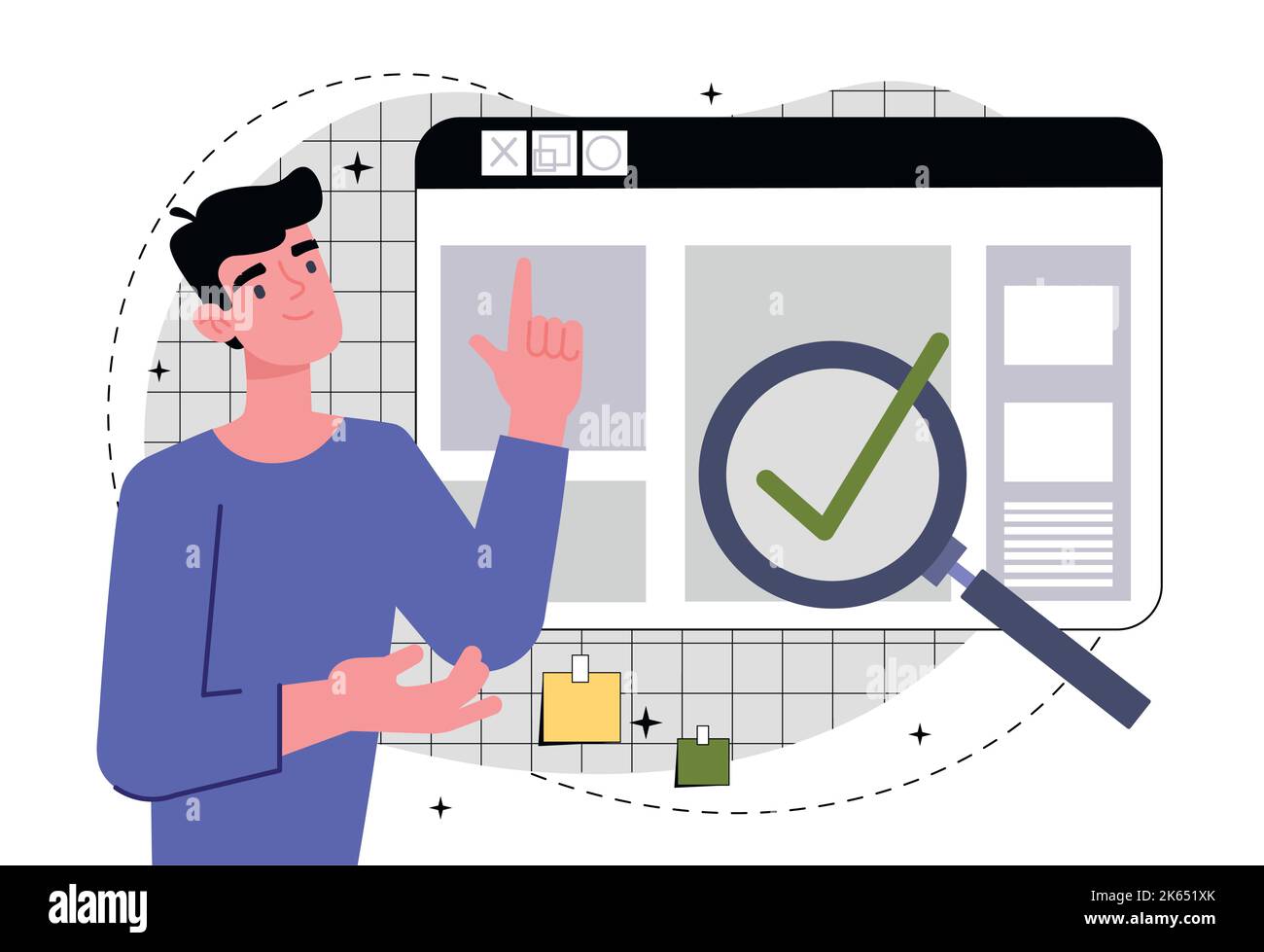 Man with digital document Stock Vector