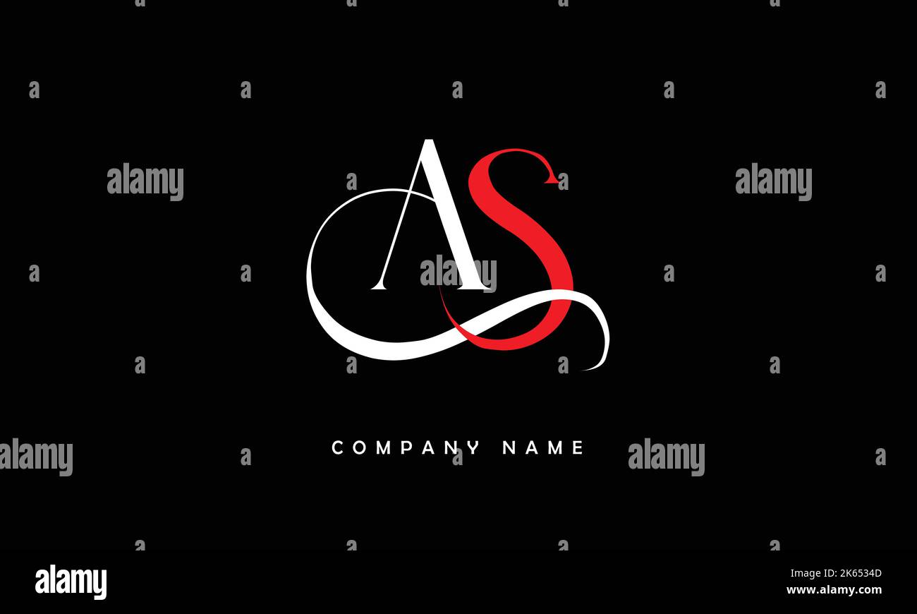 AS, SA  Abstract Letters Logo Monogram Stock Vector