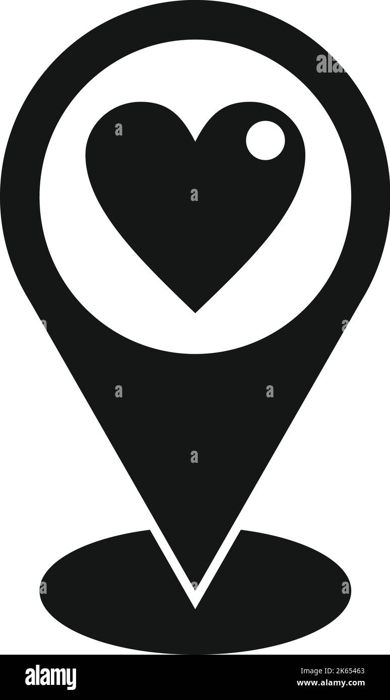 Charity location icon simple vector. Donate help. Giving heart Stock ...