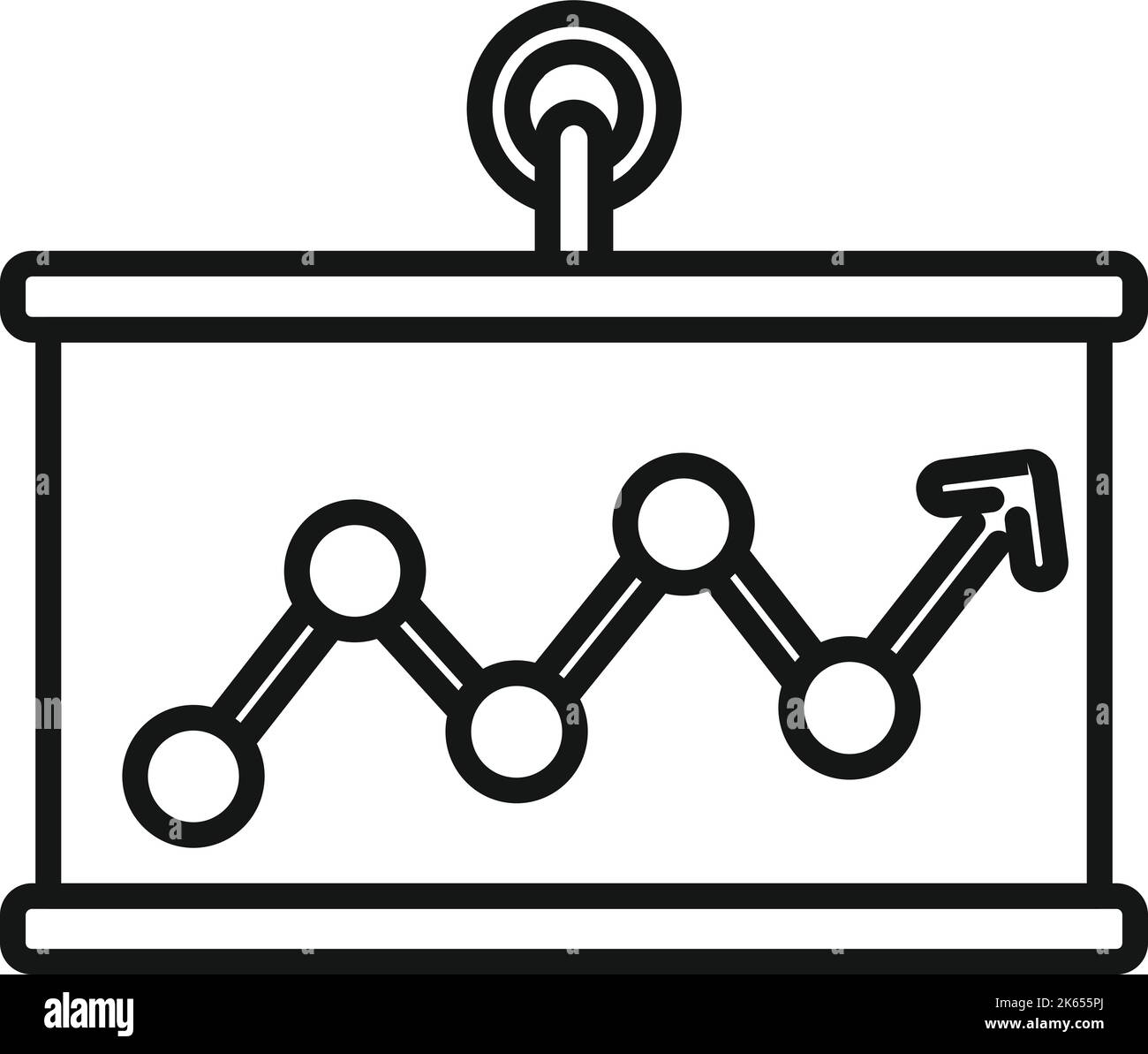 Banner graph icon outline vector. Creative solution. Design idea Stock Vector