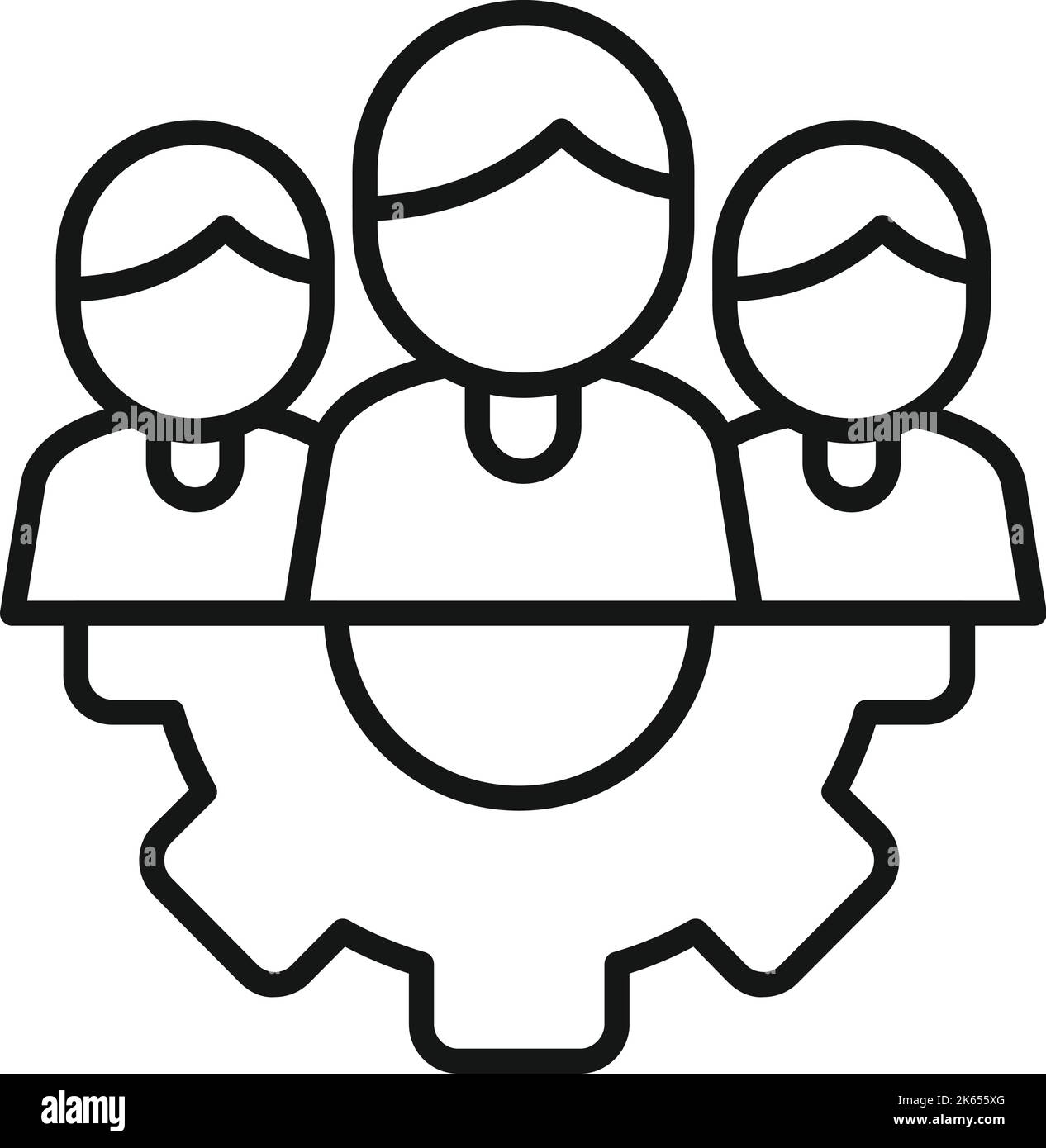 Teamwork solution icon outline vector. Creative business. Idea people ...