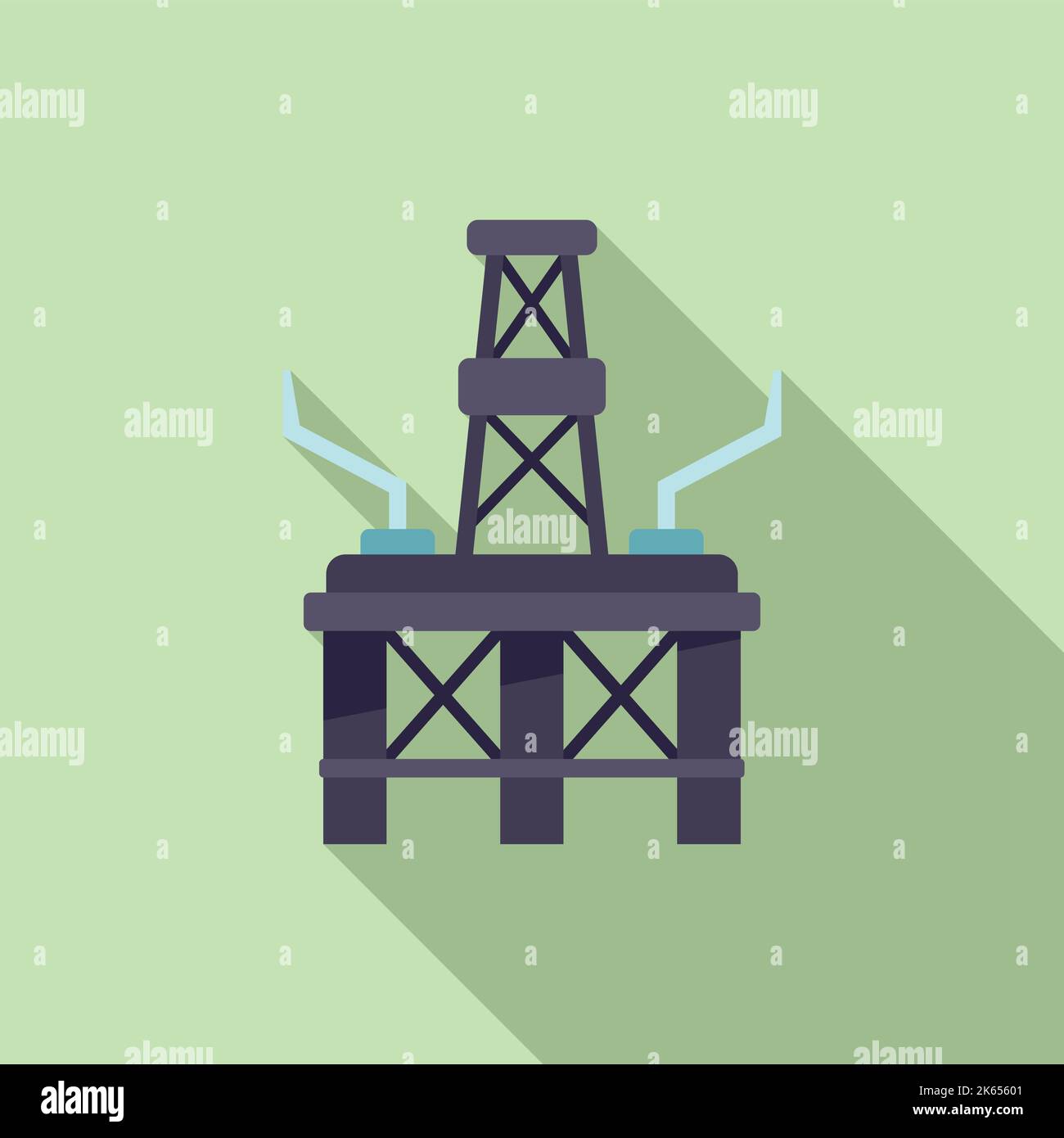 Oil rig icon flat vector. Sea platform. Gas drilling Stock Vector Image ...