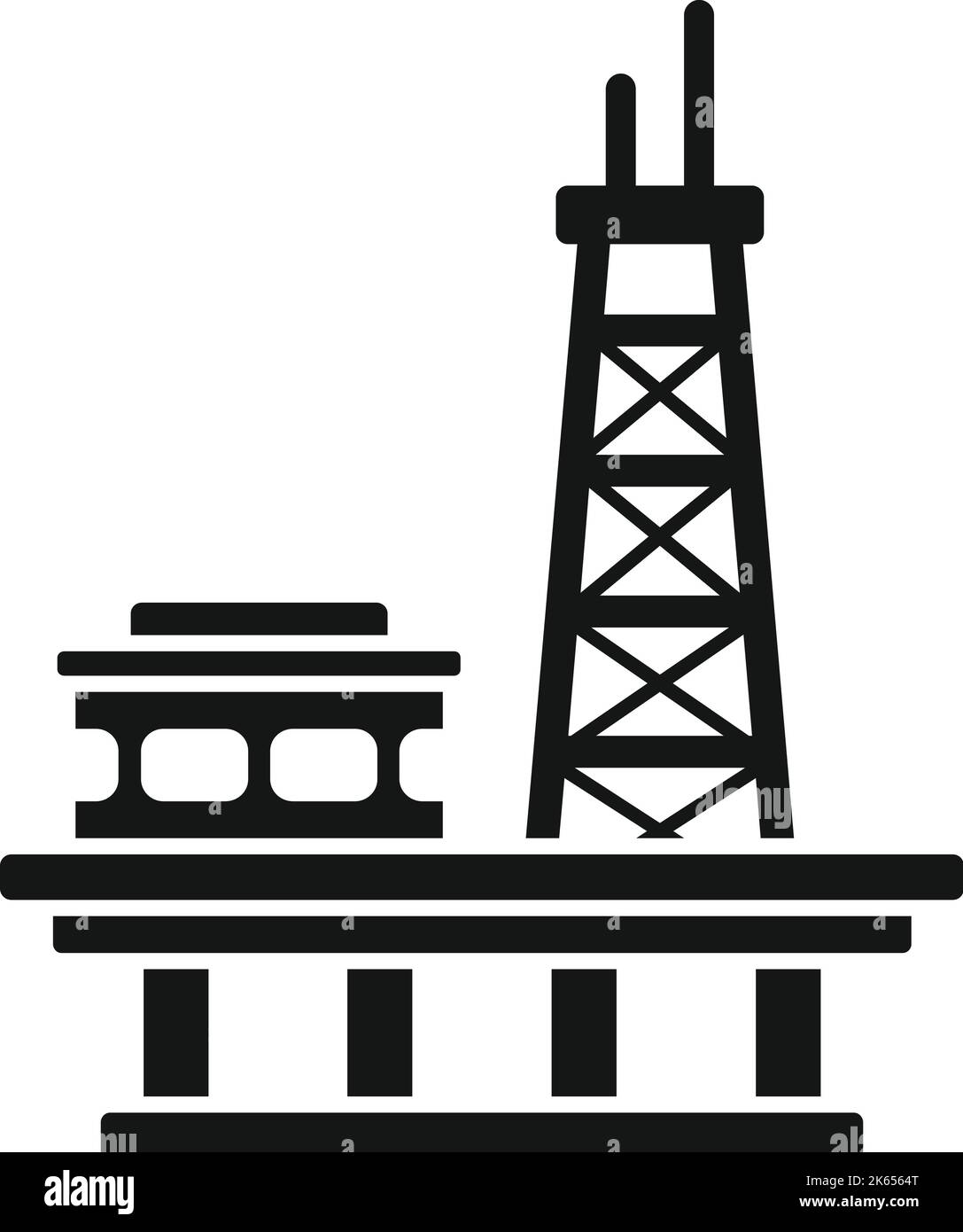 Offshore rig icon simple vector. Oil sea. Drilling ocean Stock Vector ...