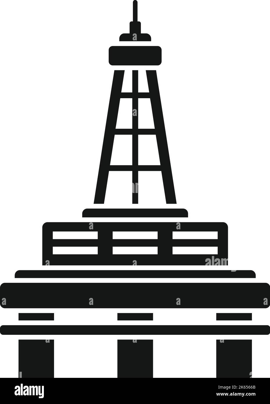Industry energy rig icon simple vector. Oil sea. Gas drilling Stock ...