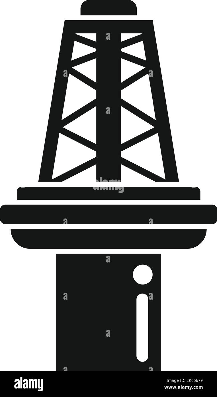 Rig tower icon simple vector. Sea oil. Gas platform Stock Vector Image
