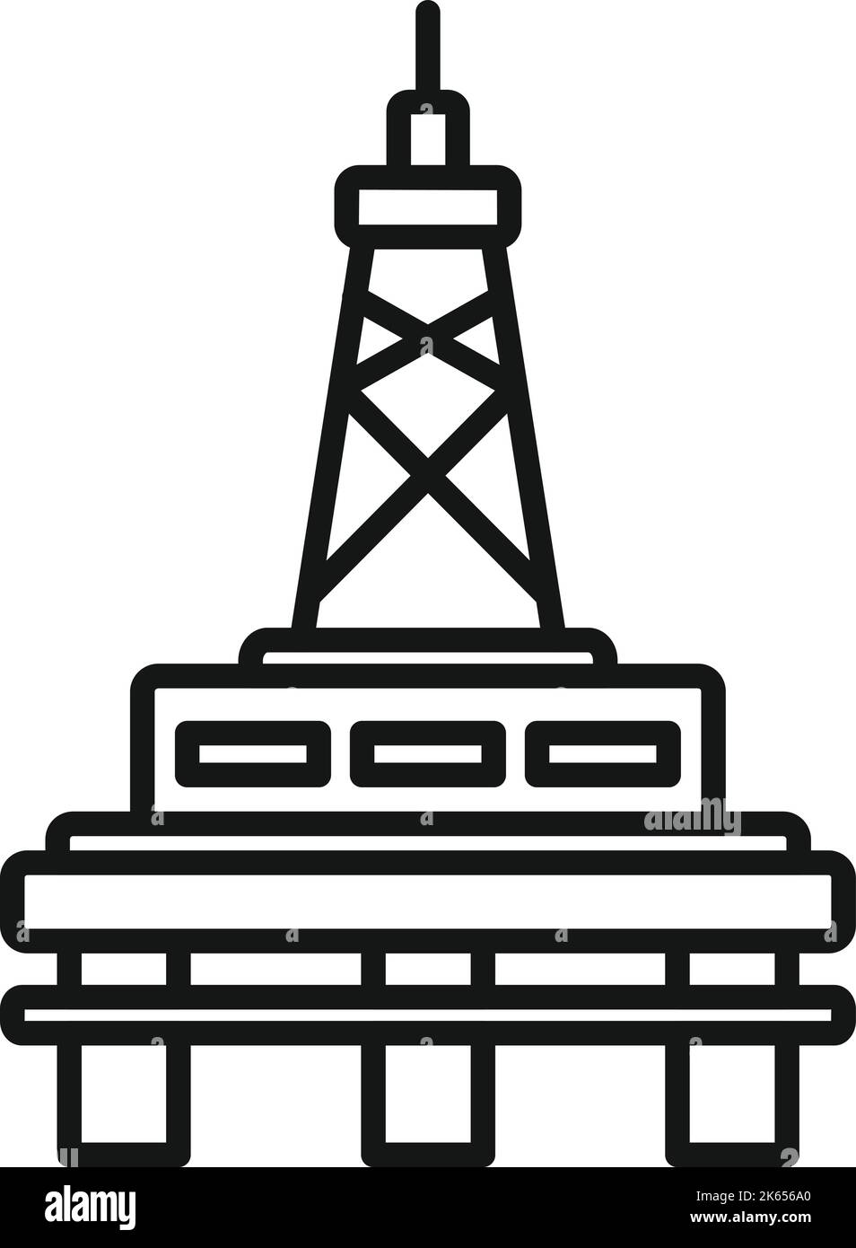 Industry energy rig icon outline vector. Oil sea. Gas drilling Stock ...