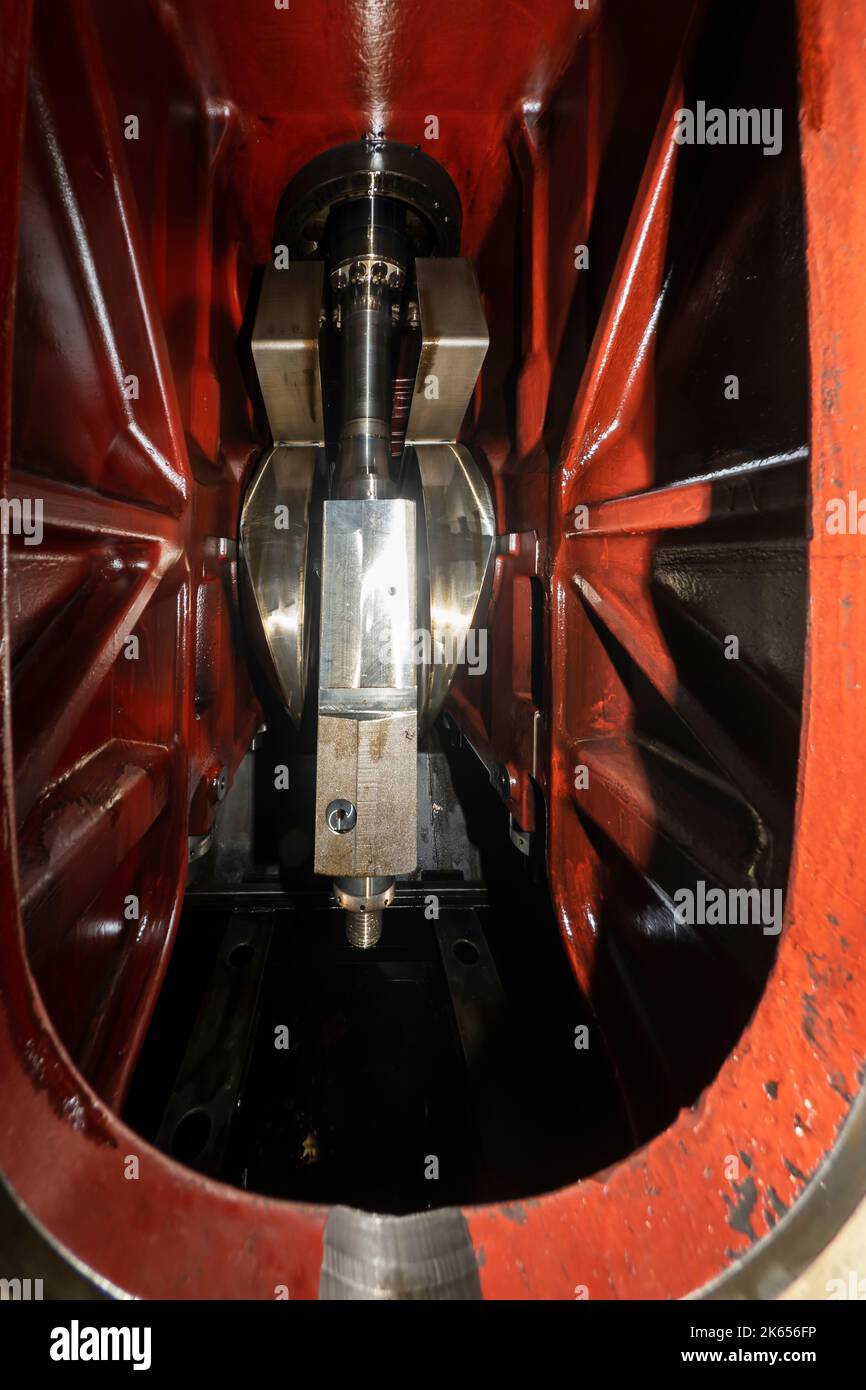 View into the crankshaft housing of an engine Stock Photo Alamy
