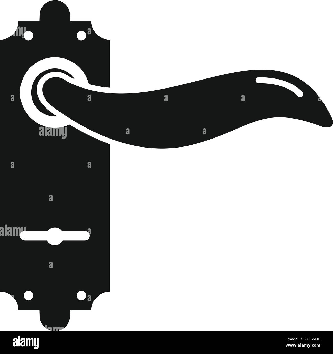 Hotel door handle icon simple vector. Knob lock. Metal front Stock Vector