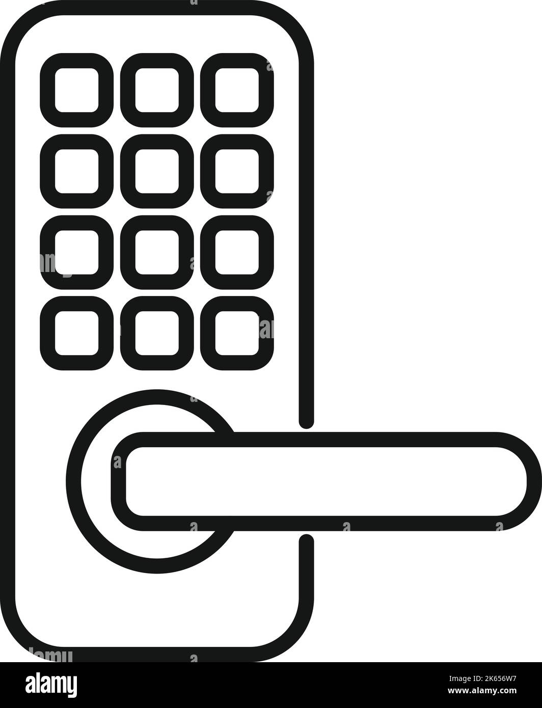 Hotel door handle icon outline vector. Knob lock. Metal front Stock Vector