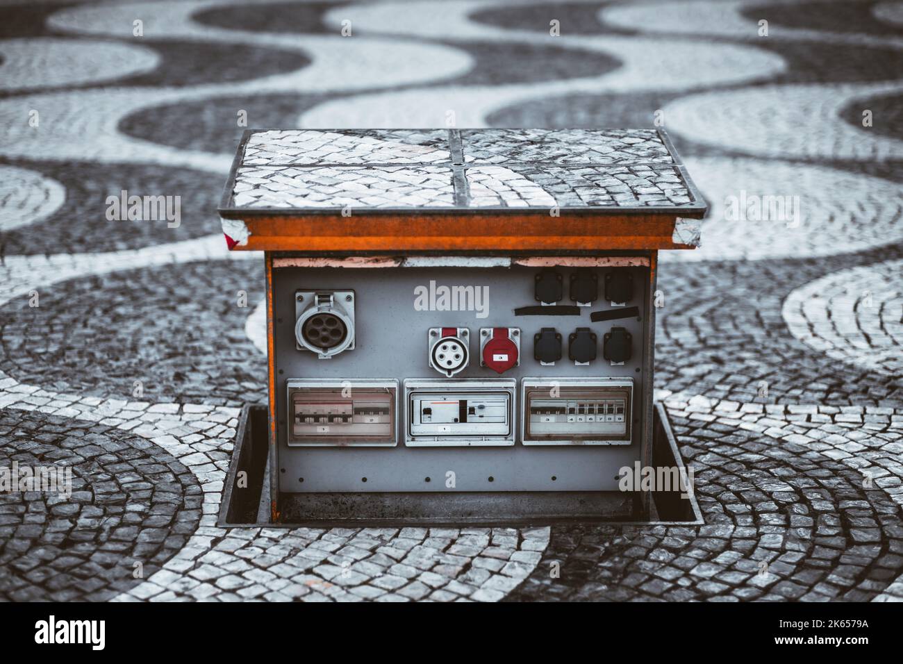 An outdoor underground retractable switchboard with multiple power