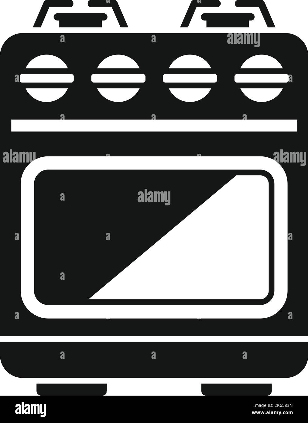 Stove flame icon simple vector. Gas cooker. Cooking pot Stock Vector