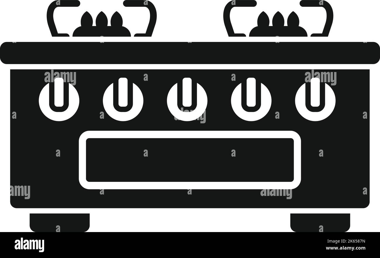 Soup stove icon simple vector. Gas cooker. Hot camp Stock Vector