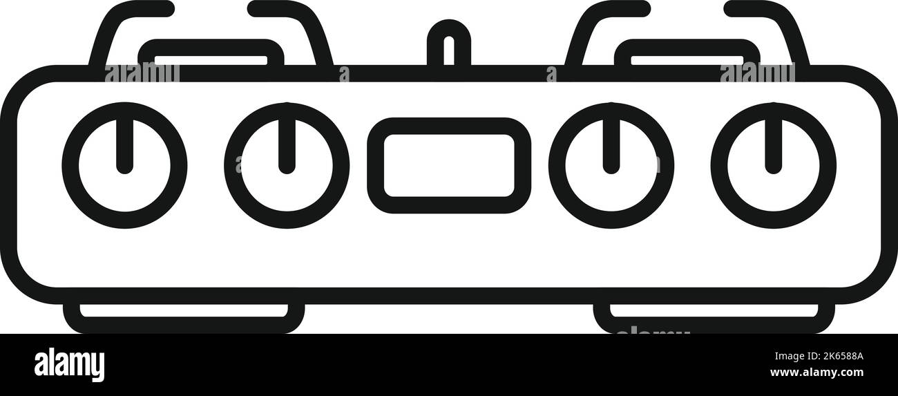 Stove cooker icon outline vector. Gas cooking. Kitchen pot Stock Vector