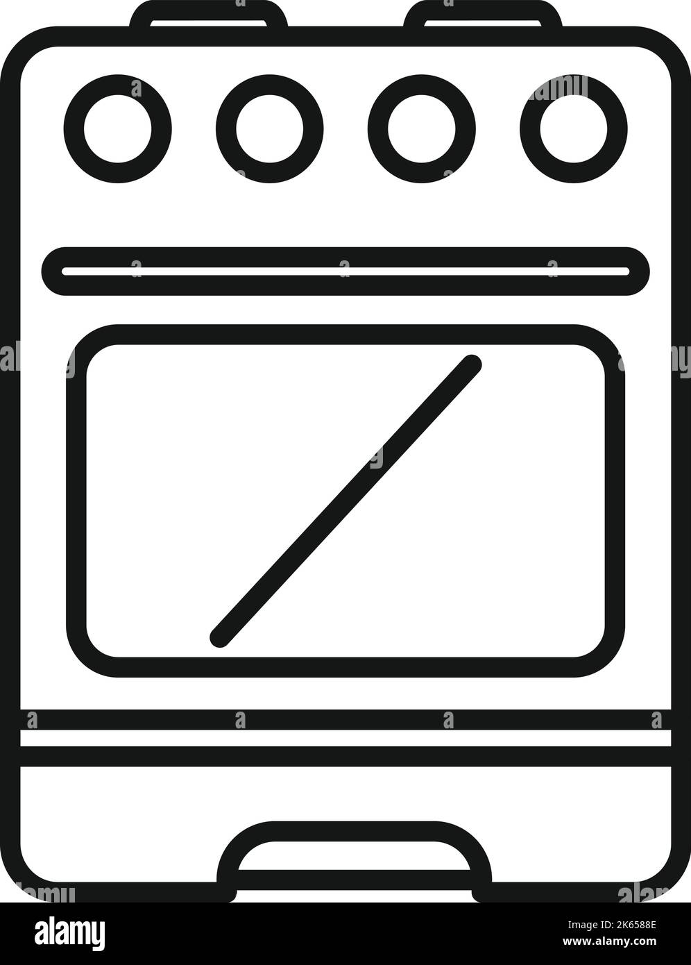 Pan stove icon outline vector. Gas cooker. Oven food Stock Vector