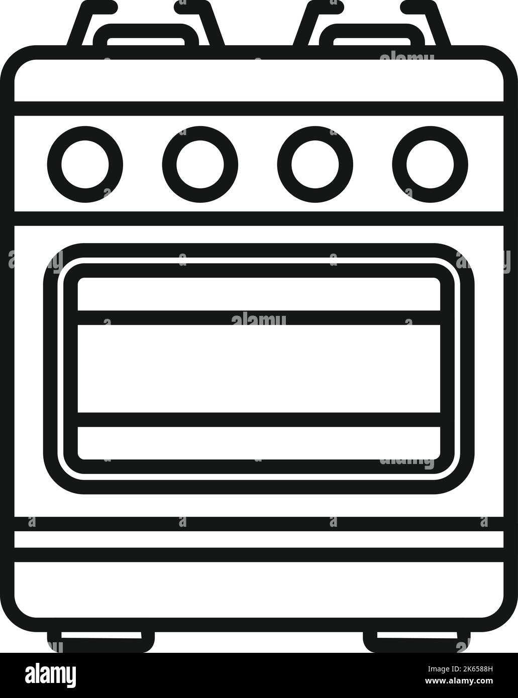 Fire stove icon outline vector. Burner pot. Oven pan Stock Vector