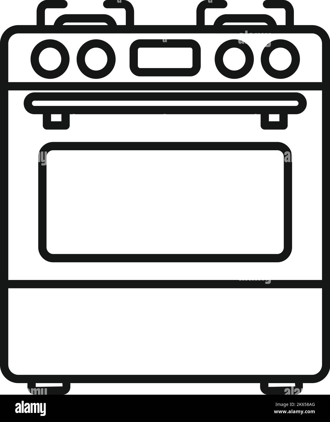 Burner stove icon outline vector. Gas cooker. Pot fire Stock Vector