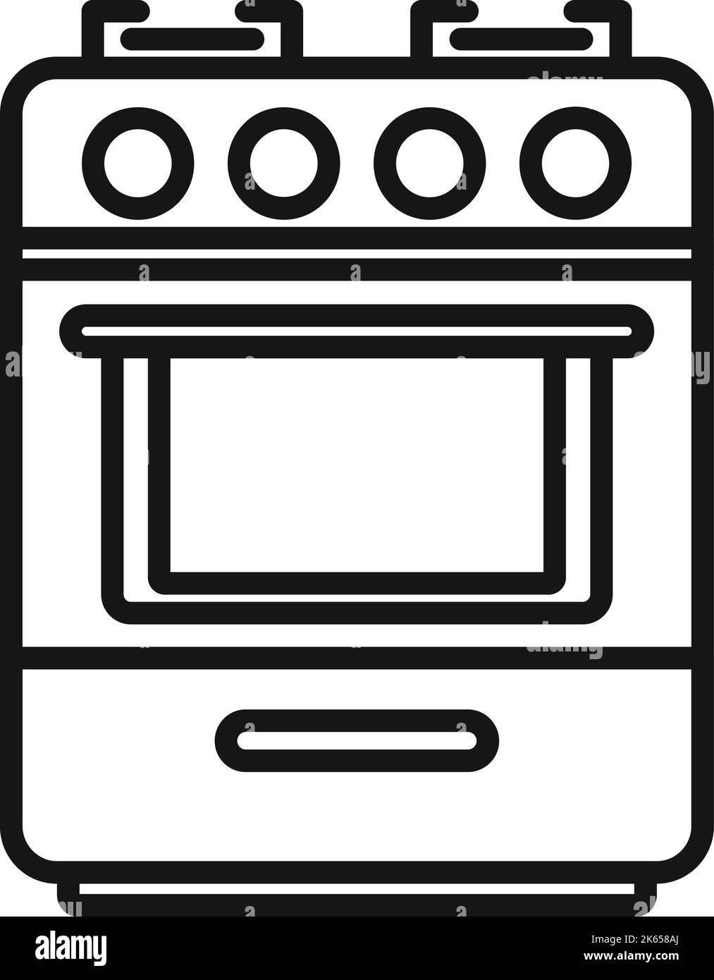 Stove pot icon outline vector. Cooking burner. Oven food Stock Vector