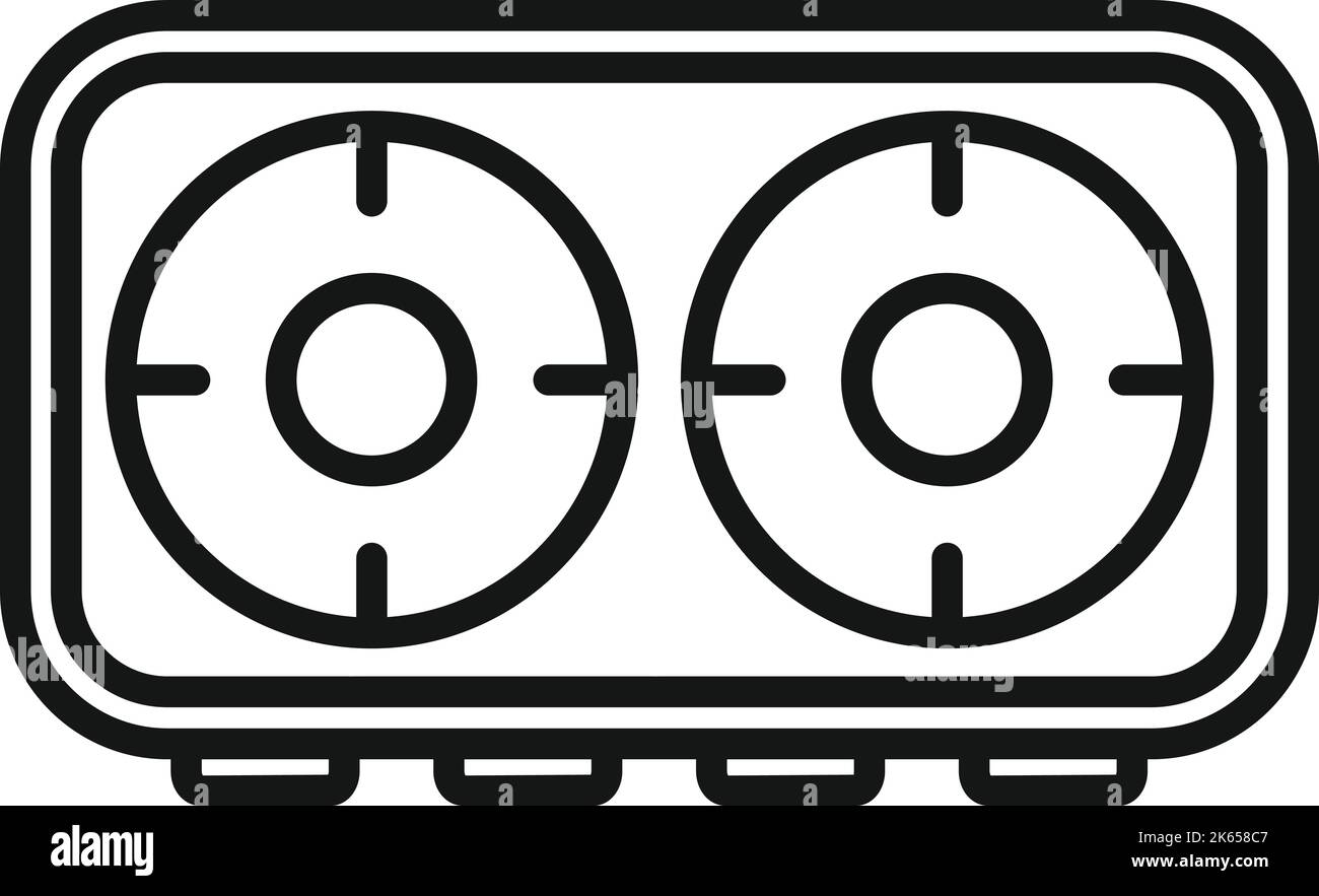 Saucepan stove icon outline vector. Gas cooker. Cooking pot Stock Vector