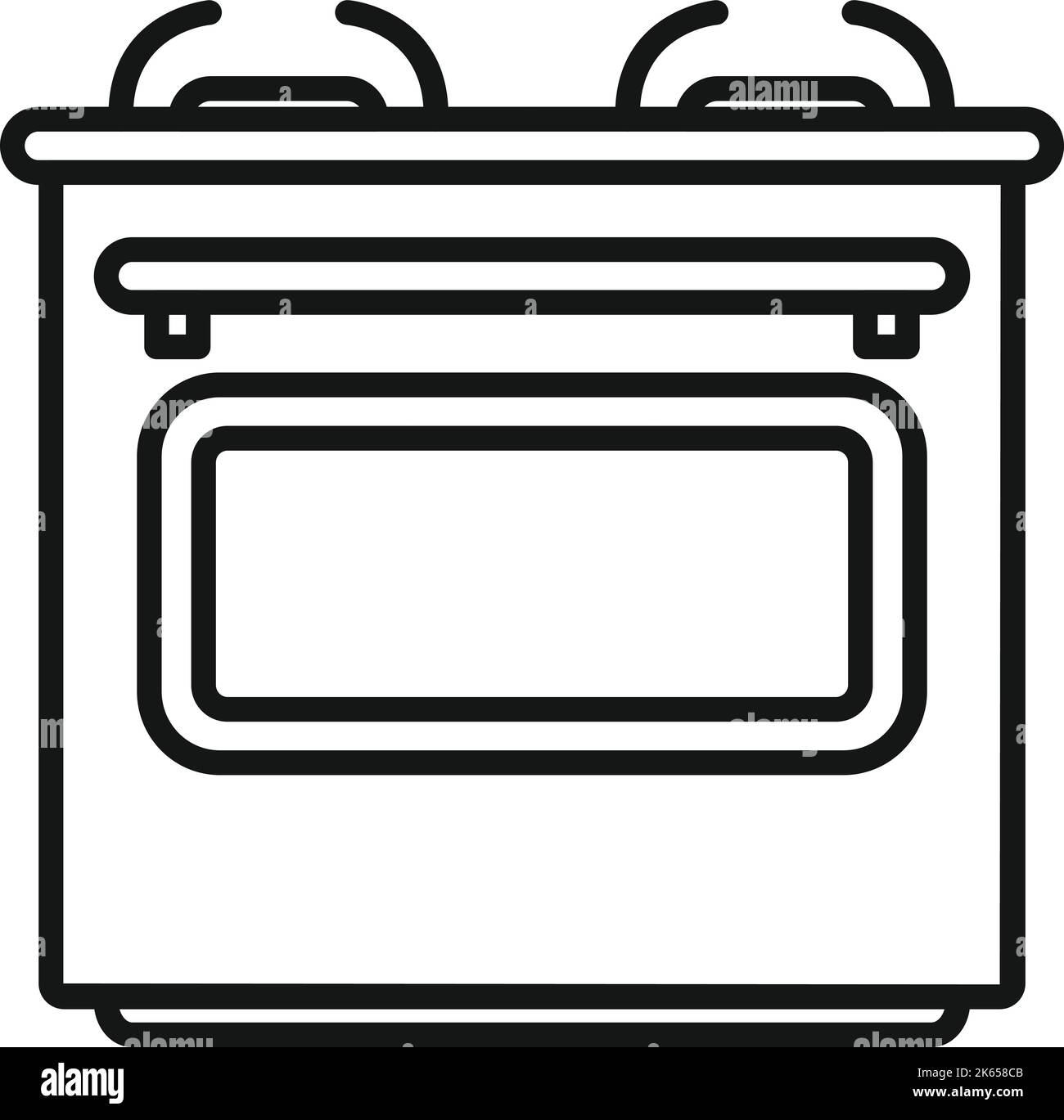 Stove flame icon outline vector. Gas cooker. Cooking pot Stock Vector