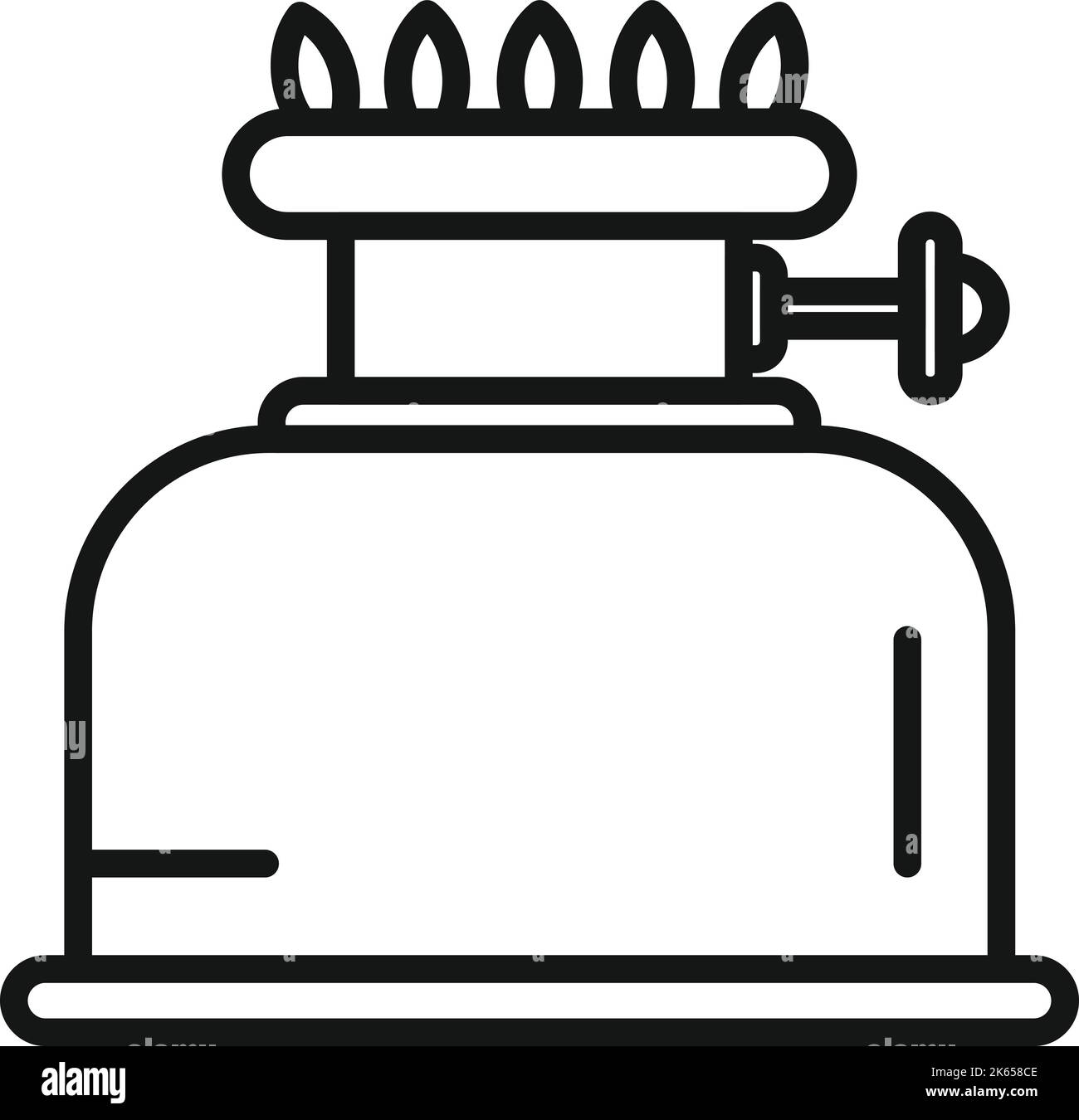 Modern stove icon outline vector. Gas cooker. Food pan Stock Vector