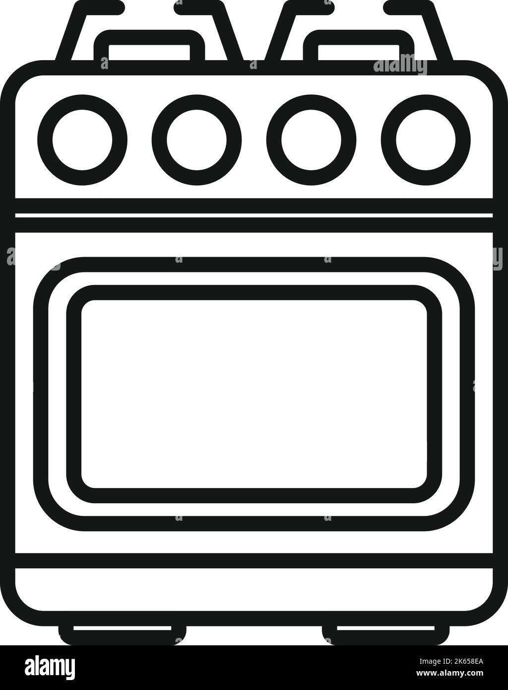 Cooking stove icon outline vector. Gas cooker. Fire pot Stock Vector