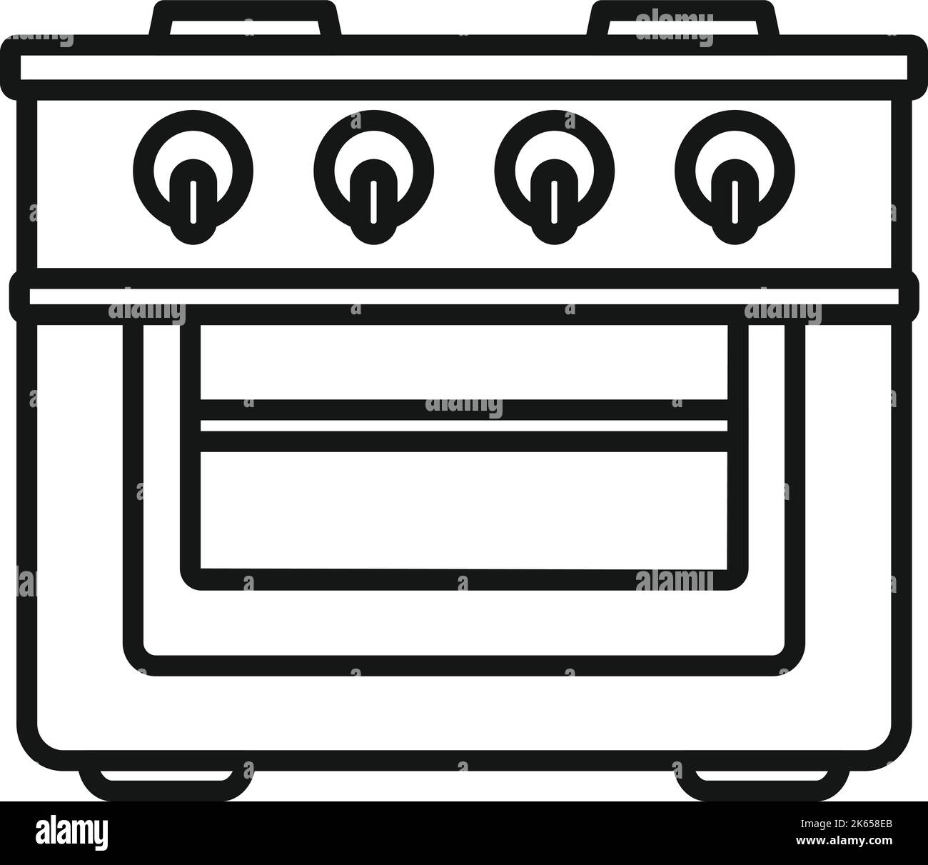 Soup stove icon outline vector. Gas cooker. Hot camp Stock Vector