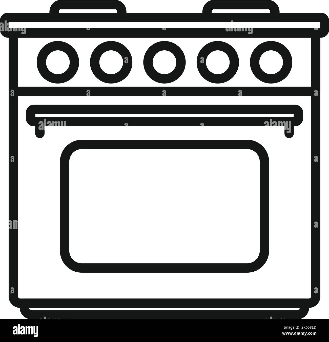 Interior stove icon outline vector. Food flame. Portable burner Stock Vector