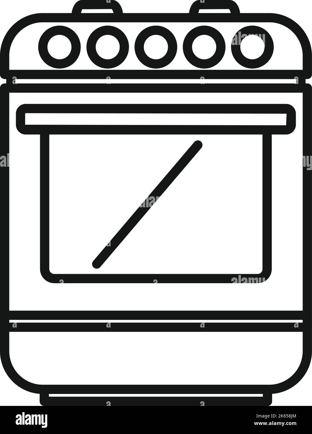 Cook stove icon outline vector. Gas cooker. Kitchen pot Stock Vector