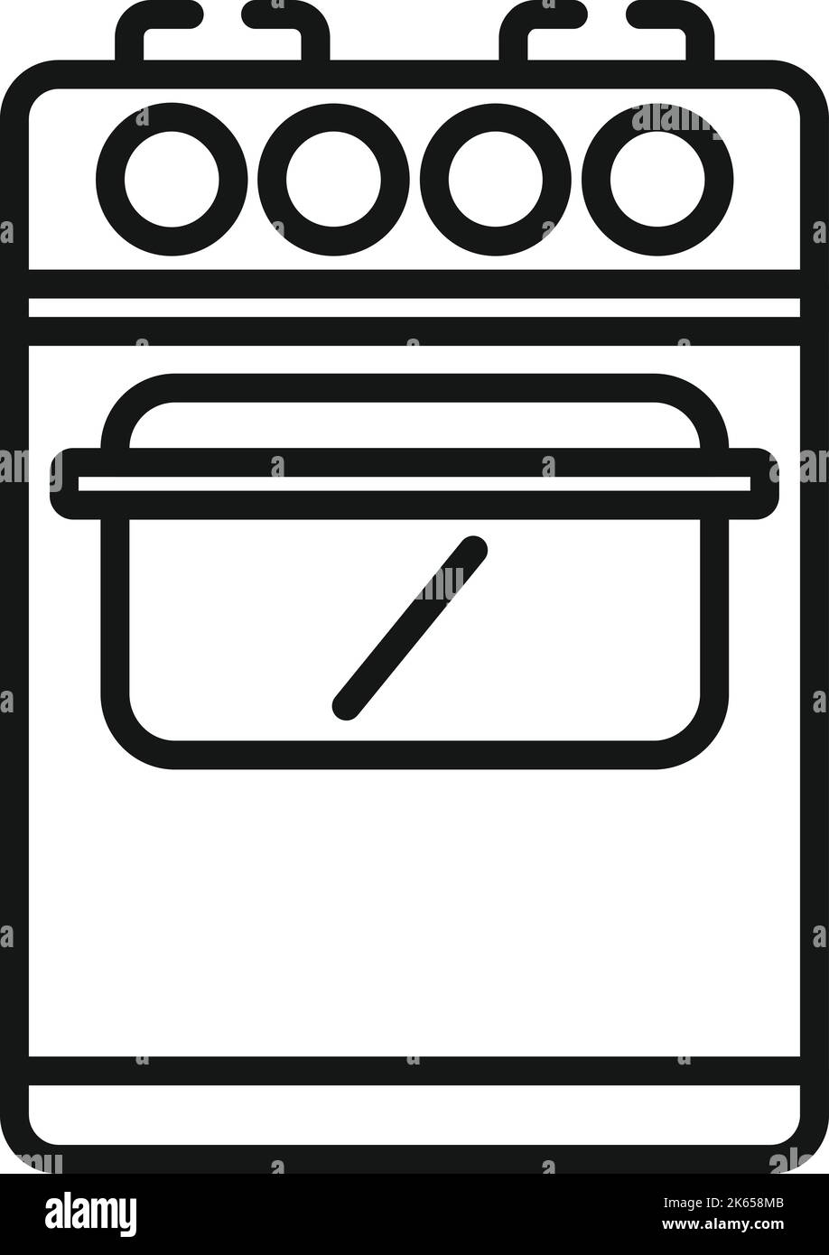 Natural gas stove icon outline vector. Kitchen cooker. Oven food Stock Vector