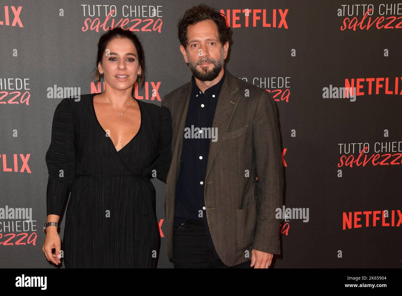 Arianna Mattioni (l) and Lorenzo Lavia (r) attend the red carpet of Netflix  series "Tutto chiede salvezza" at The Space Cinema Moderno. (Photo by Mario  Cartelli / SOPA Images/Sipa USA Stock Photo -