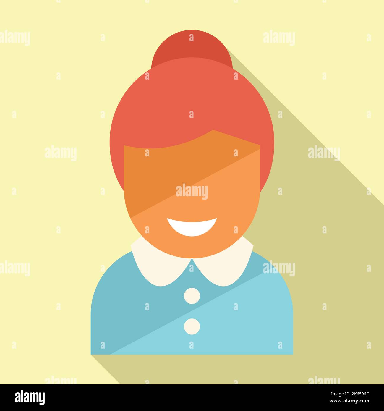 Smiling person icon flat vector. Friend smile. Happy character Stock ...